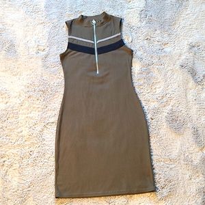 No Boundaries Army Green Bodycon Dress, XS